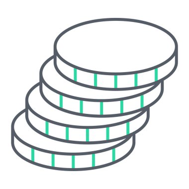 Madeni para yığını ikonu. Web için sikke vektör simgelerinin özet çizimi