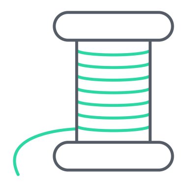 İp simgesi. Web için iplik makarası vektör simgelerinin basit çizimi