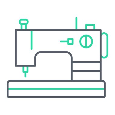 Dikiş makinesi simgesi. Web için iplik vektör simgelerinin özet çizimi