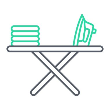 Ütü masası simgesi. Web için kıyafet vektör sembolünün özet çizimi