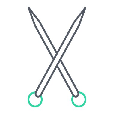 Çapraz kılıç ikonu. Ağ için basit iğne vektör sembolü çizimi