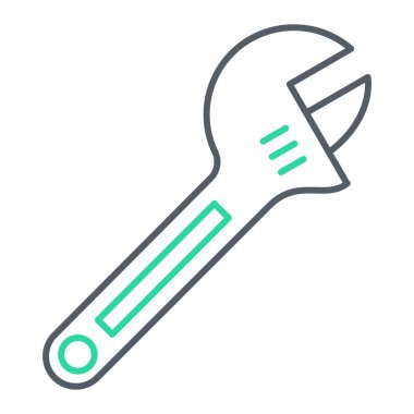 Anahtar aracı simgesi. Ana anahtar onarım vektör sembolü ve bonus piktogram. izole edilmiş sınır çizimi