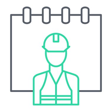 Kasklı ve şapkalı bir adamın vektör çizimi