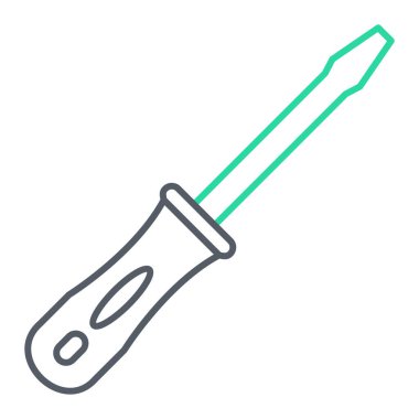 tornavida simgesi vektörü. İnce çizgi işareti. izole edilmiş sınır sembolü çizimi