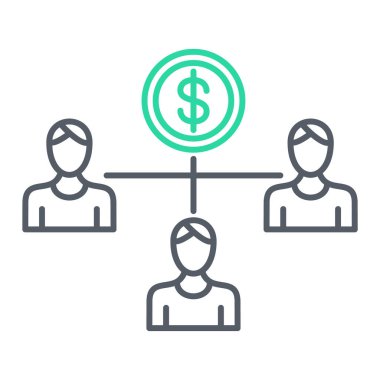 iş ve finans çizgisi simgesi, konsept illüstrasyon, taslak sembol, vektör işareti, doğrusal mavi ve diğer elementler