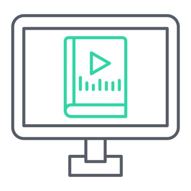 Lcd ekranlı bilgisayar monitörü, vektör illüstrasyonu