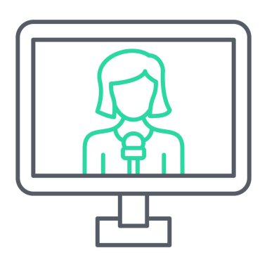 Kolayca değiştirebilen ya da düzenleyebilen çevrimiçi röportaj vektörü simgesi