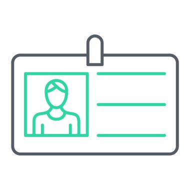 Kimlik kartı simgesi, vektör illüstrasyonu