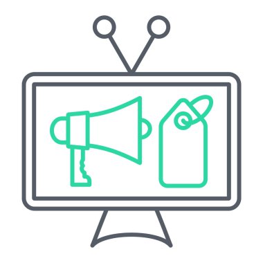 Reklamcılık. Web simgesi basit illüstrasyon