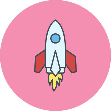 Uzay roketi ikonu. vektör illüstrasyonu