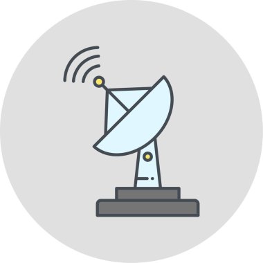 uydu anten simgesi, vektör illüstrasyonu