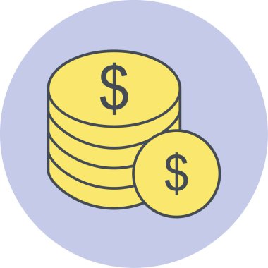 Dolar sikke simge vektör çizim