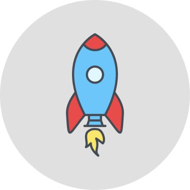 roket ikonu vektör illüstrasyonu