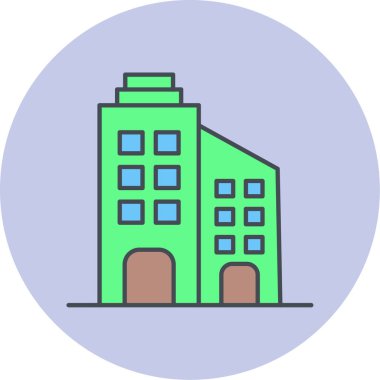 Bina. Web simgesi basit illüstrasyon