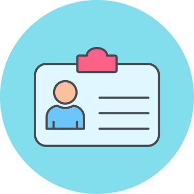 Kimlik kartı simgesi, vektör illüstrasyonu