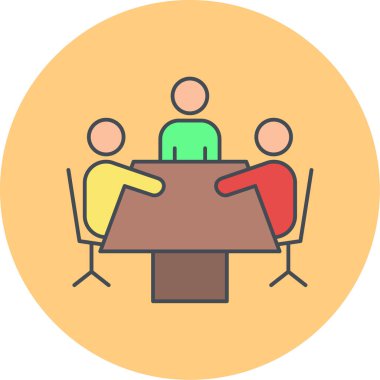 Toplantısı olan insanların vektör illüstrasyonu