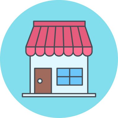 Dükkan. Web simgesi basit illüstrasyon