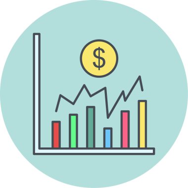 iş grafiği simgesi, vektör illüstrasyonu