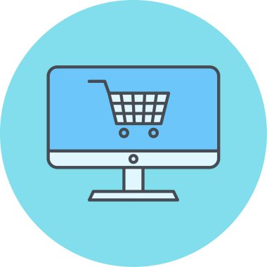 Alışveriş arabası ikonu. vektör illüstrasyonu