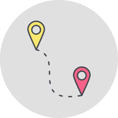 Harita iğne simgesi. konum belirleyici sembol. düz tasarım biçimi.