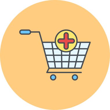 Alışveriş arabası simgesi, vektör illüstrasyonu