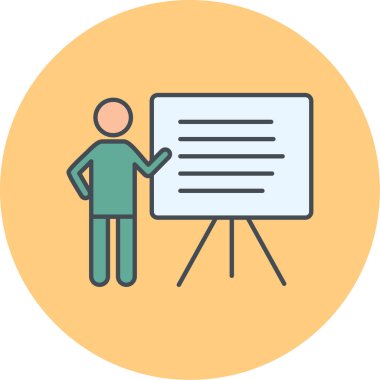 Sunum. Web simgesi basit illüstrasyon