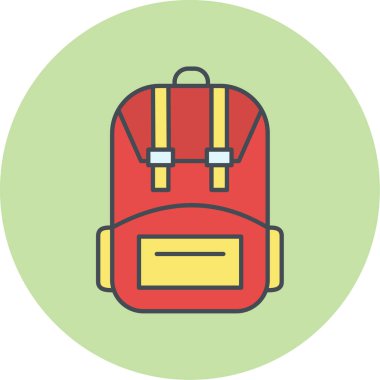 sırt çantası simgesi vektör illüstrasyonu