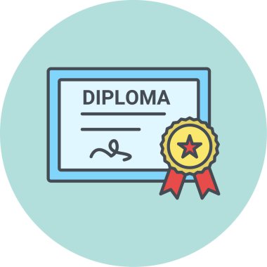 Sertifika vektör simgesi modern basit illüstrasyon