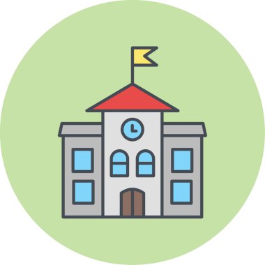 Üniversite. Web simgesi basit illüstrasyon