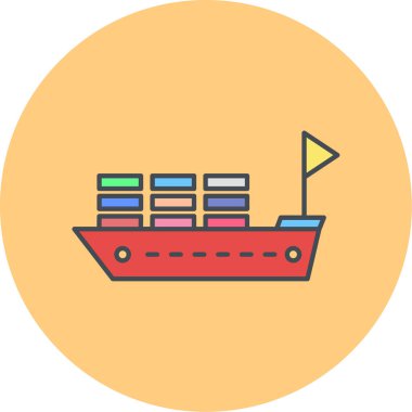 Gemi. Web simgesi basit illüstrasyon
