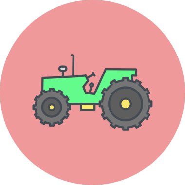 Traktör simgesi, vektör illüstrasyonu