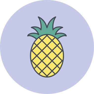 ananas vektör simgesi modern basit tasarım