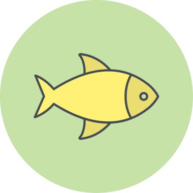 balık simgesi vektör illüstrasyonu