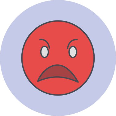 üzgün yüz simgesi, vektör illüstrasyonu