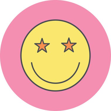 Güzel bir karikatür simgesinin vektör çizimi