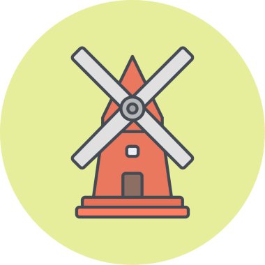 Yel değirmeni ikonu vektör illüstrasyonu