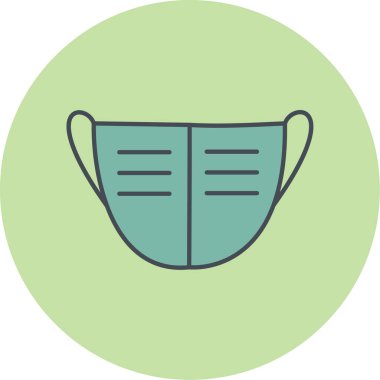 Tıbbi maske simgesinin vektör çizimi