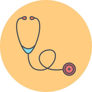 stetoskop simgesi, vektör illüstrasyonu