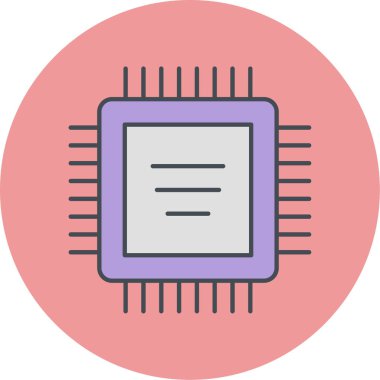 İşlemci. Web simgesi basit illüstrasyon