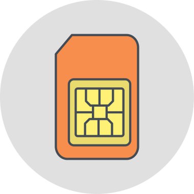 sim kart simgesi, vektör illüstrasyonu