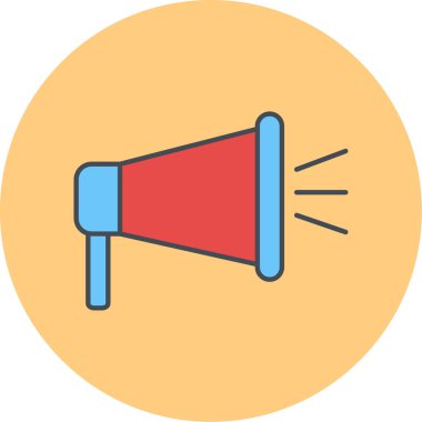 vektör megafon simgesi, basit illüstrasyon