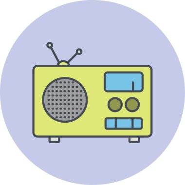 Radyo. Web simgesi basit illüstrasyon