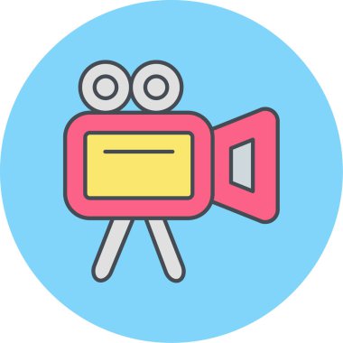 video kamera ikonu vektör illüstrasyonu