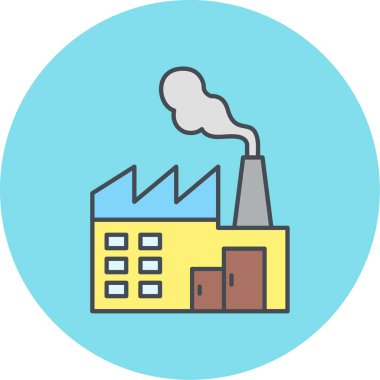 Fabrika. Web simgesi basit illüstrasyon