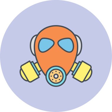 Gaz maskesi simgesinin vektör illüstrasyonu