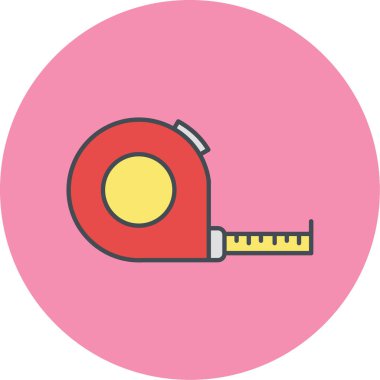 şerit metre düz simgesi, vektör çizim