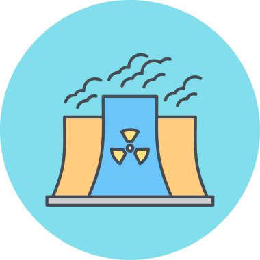 Nükleer santral hattı vektör simgesi