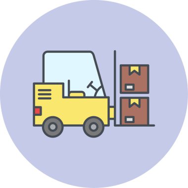 dağıtım kamyonu simgesi, vektör illüstrasyonu