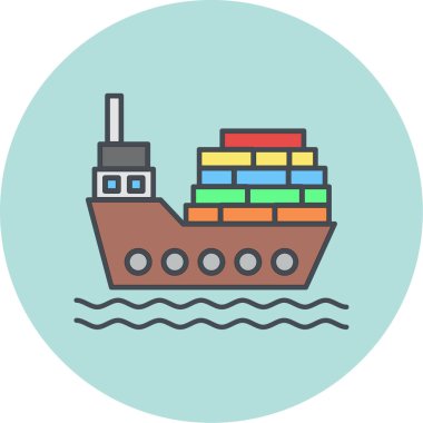 Gemi. Web simgesi basit illüstrasyon