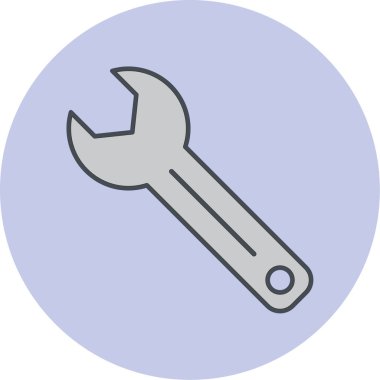 İngiliz anahtarı simgesi vektör illüstrasyonu